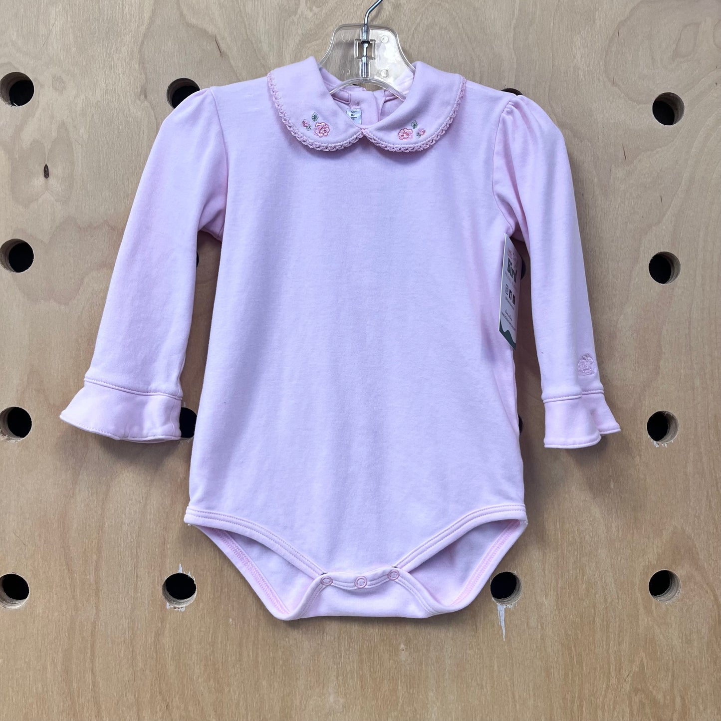 Pink Embroidered Collar Bodysuit