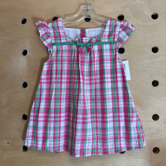 Pink Plaid Tulip Bow Cotton Tank