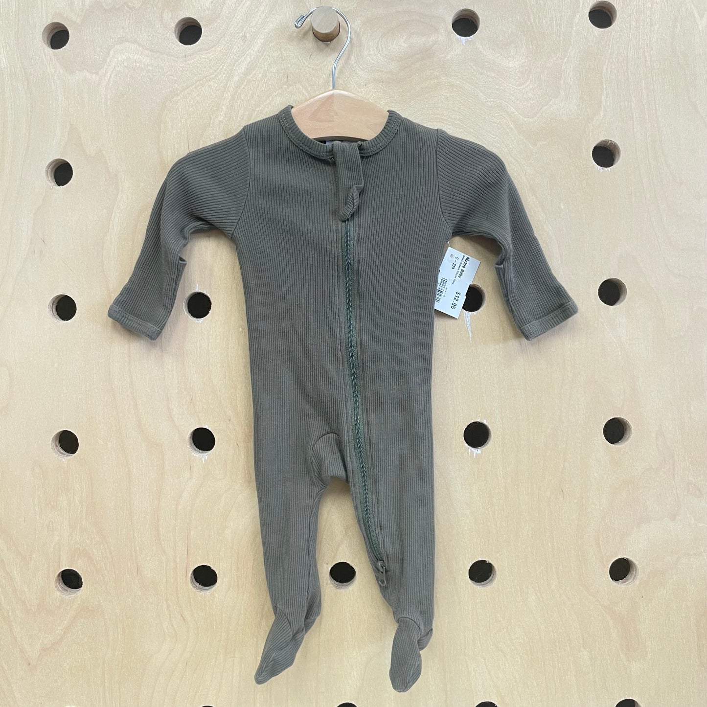 Green Organic Ribbed Zippy
