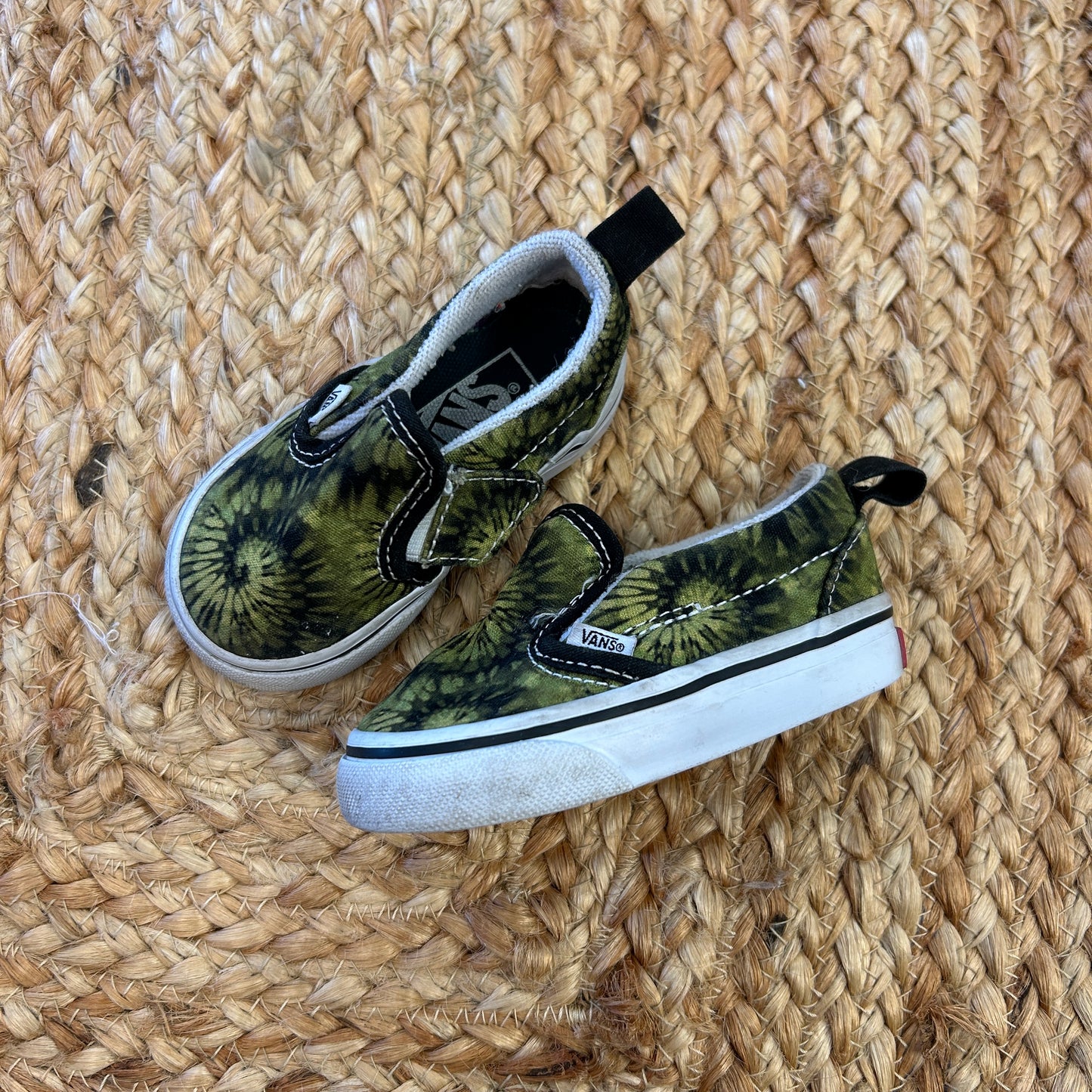 Green Tie Dye Slip Ons