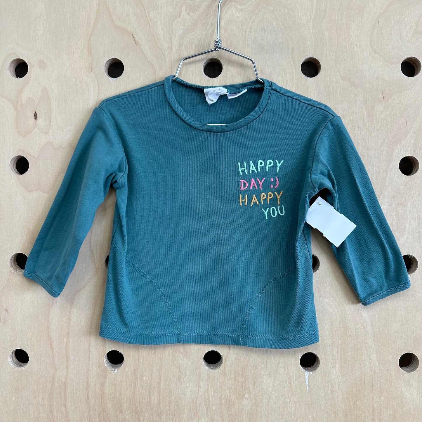 Teal Happy Day LS Tee
