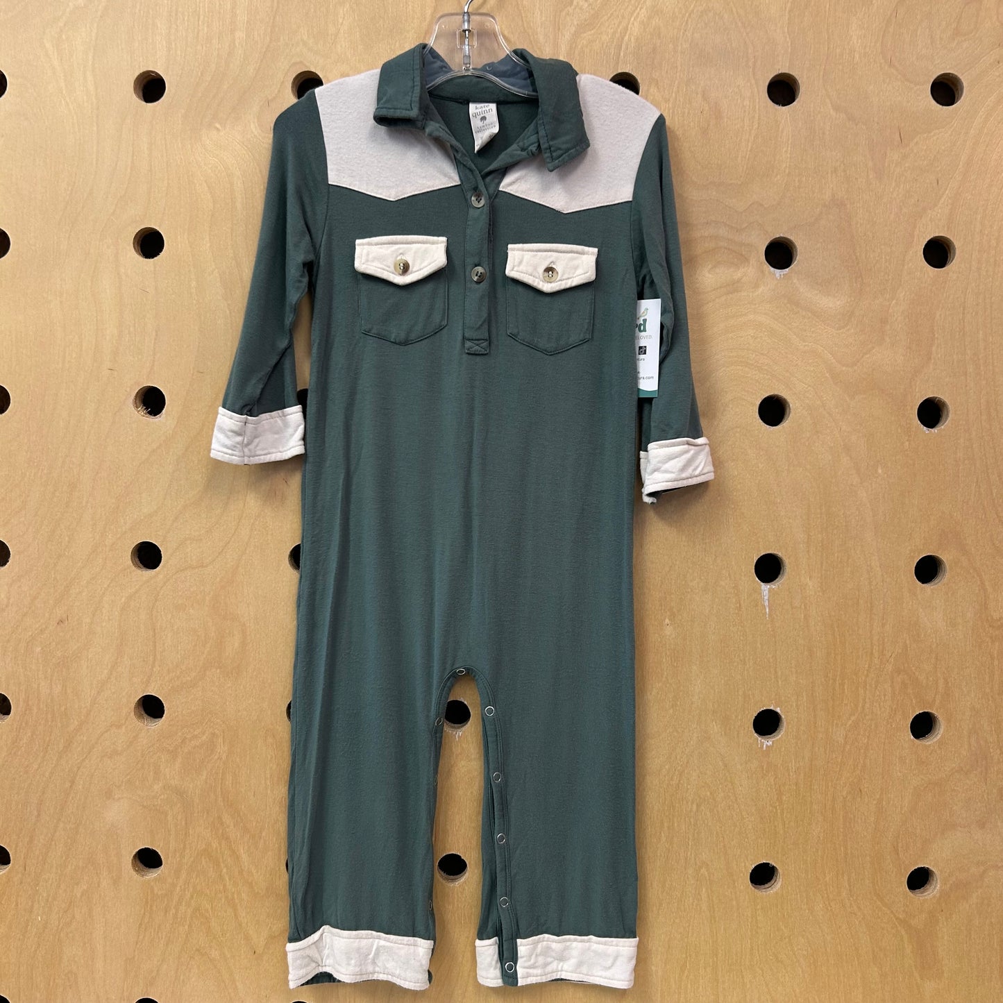 Green Bamboo Polo Romper