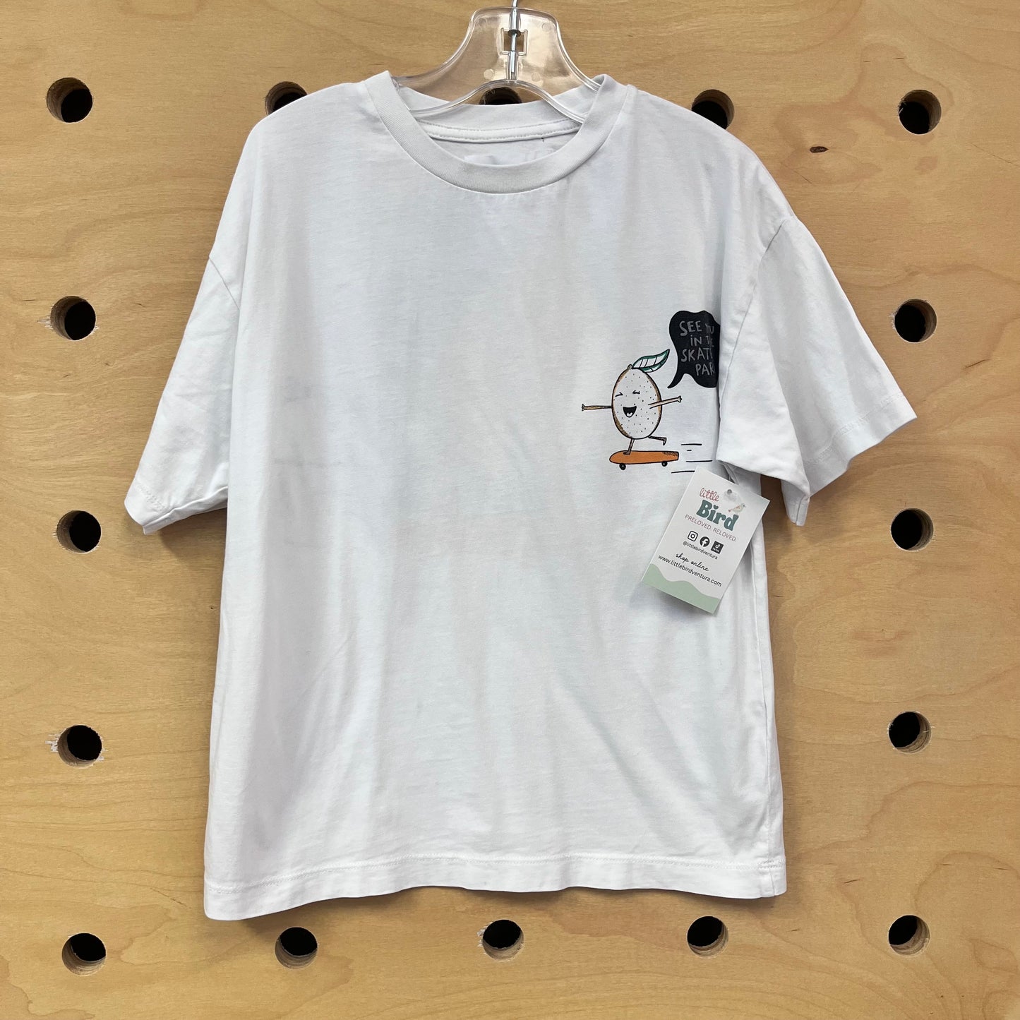 White Skateboarding Lemon Tee