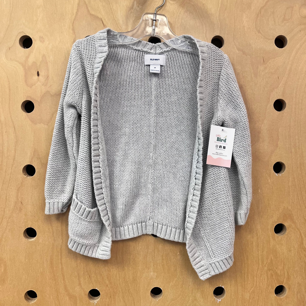 Grey Open Cardigan