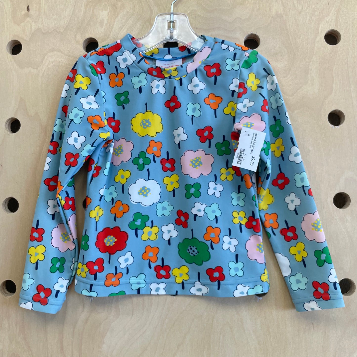 Blue Floral Swim Shirt