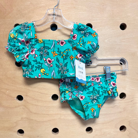 Green Floral Swimsuit