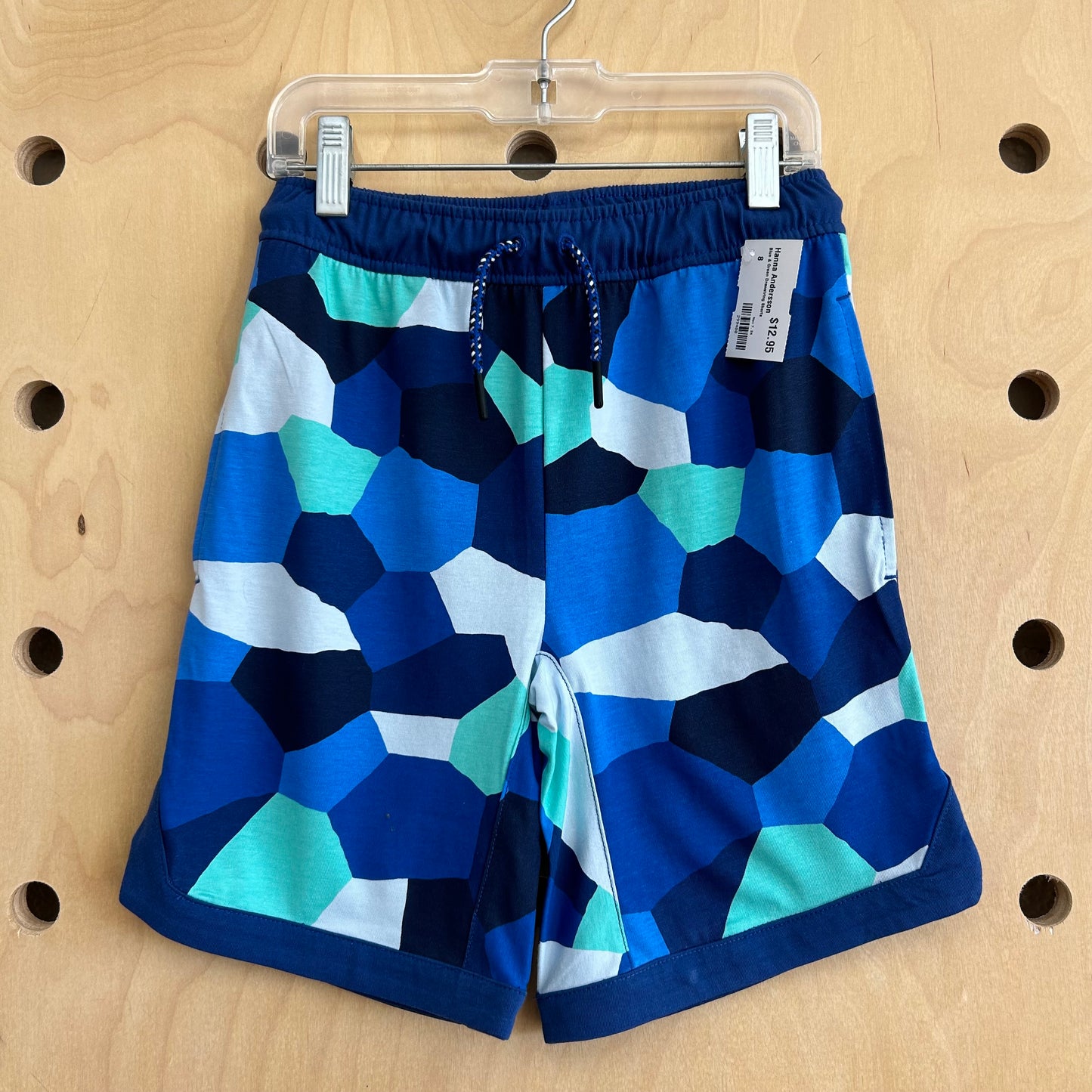 Blue & Green Drawstring Shorts