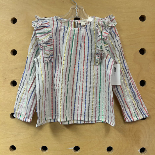 Metallic Striped Sheer Top