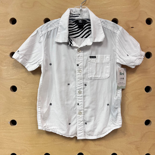 White & Black Button Up