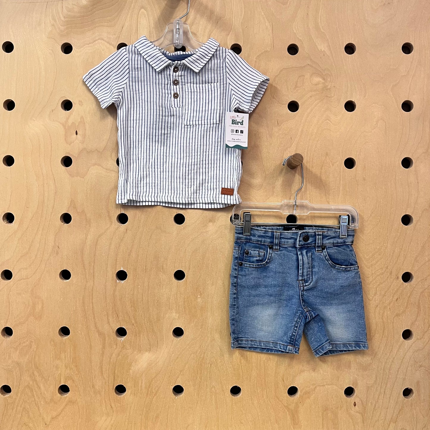 Striped Polo + Denim Outfit NEW!