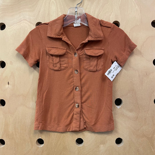 Brown Bamboo Button Up Shirt