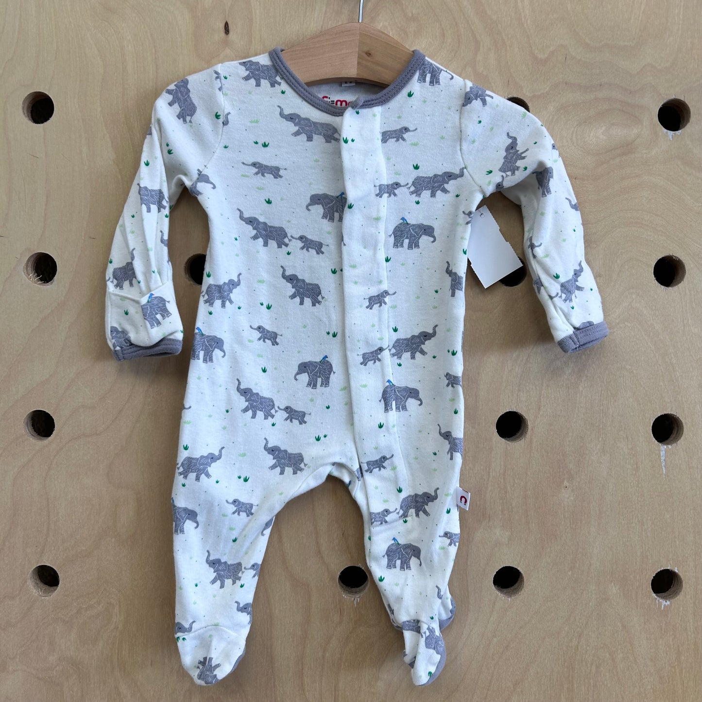 White + Grey Elephants Footies