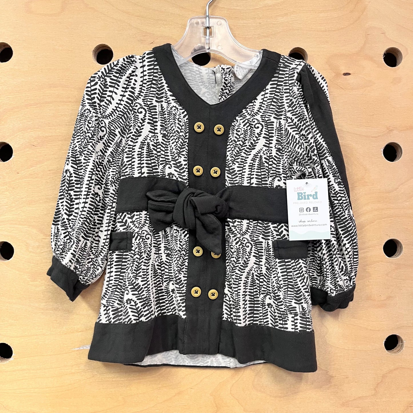 Grey/White Vines Button Modal LS