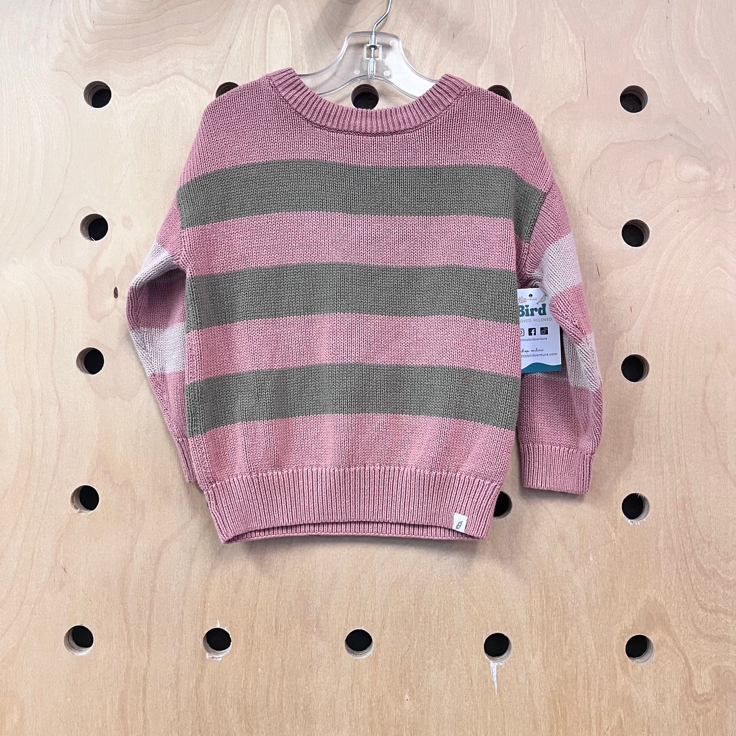 Pink + Green Striped Sweater