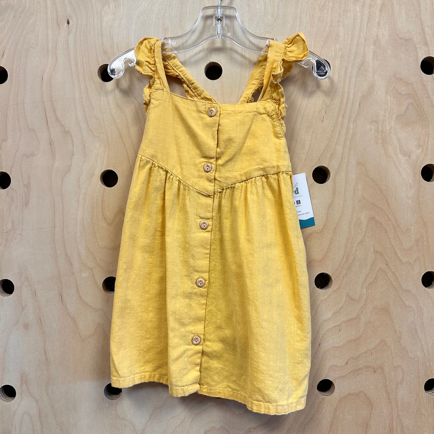 Yellow Cotton Button Dress