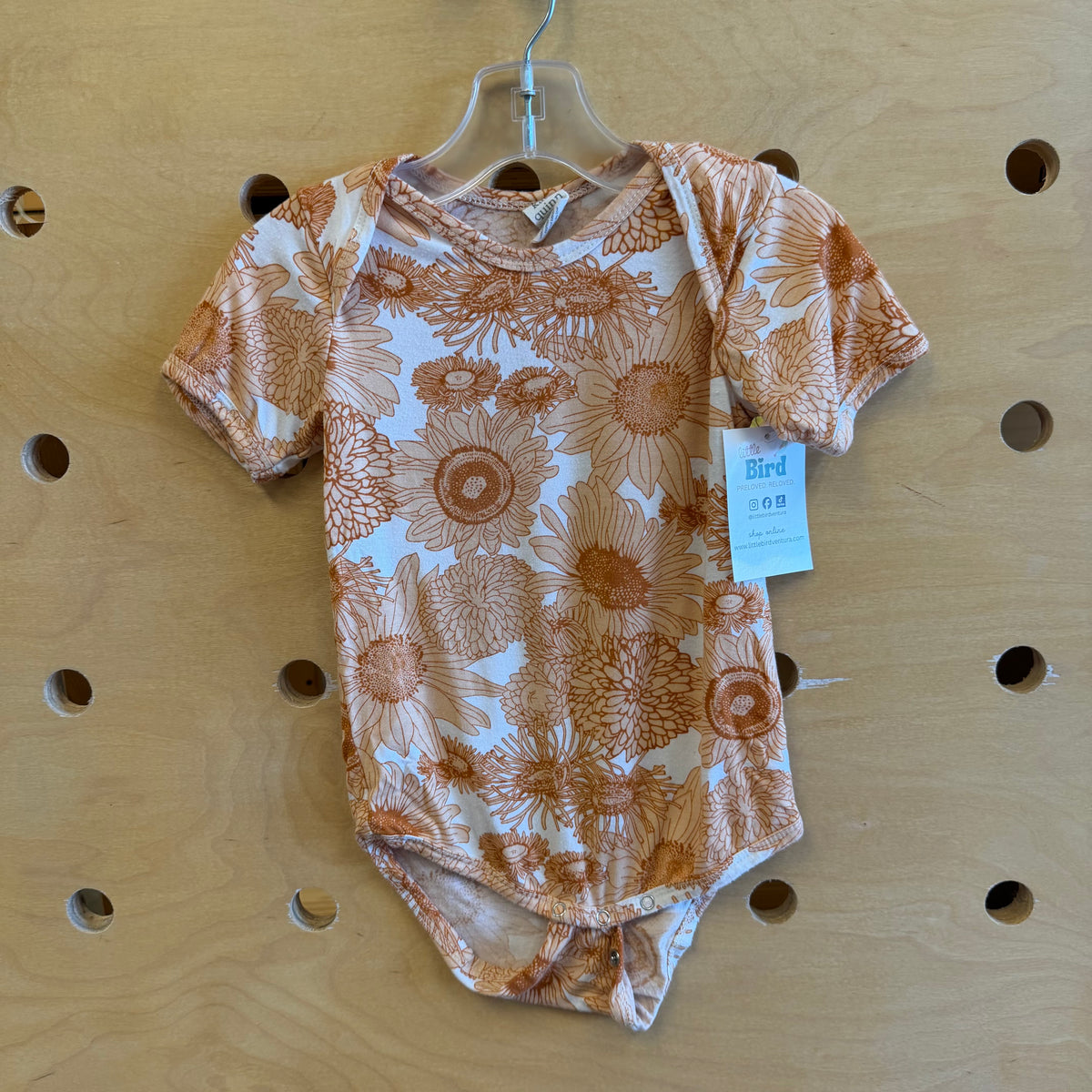 White/Orange Floral Modal Bodysuit