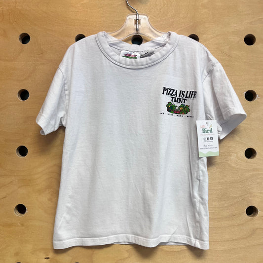 White TMNT 'Pizza Is Life' Tee