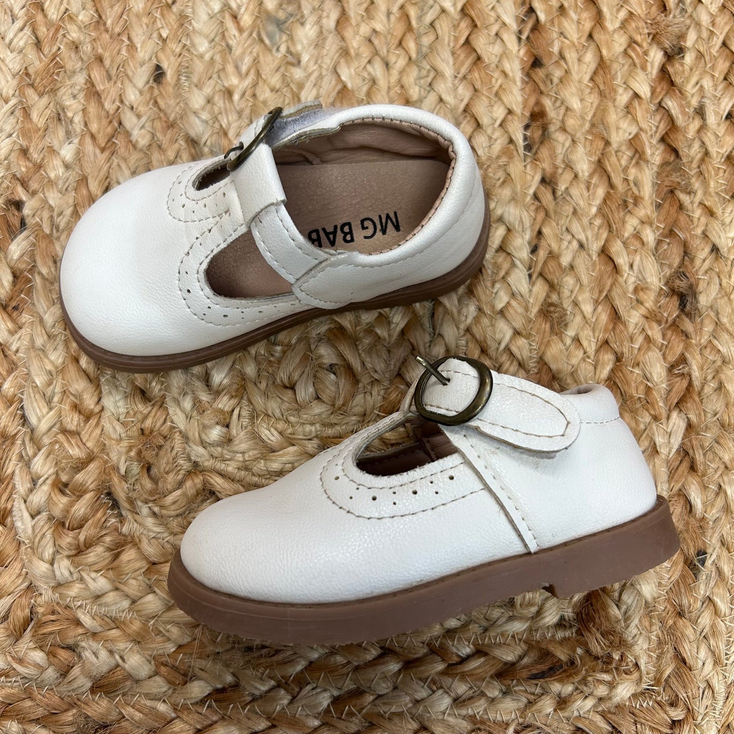 White Mary Jane Flats
