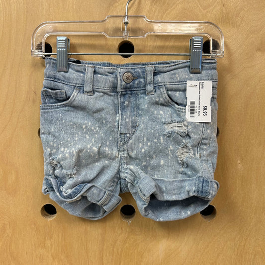 Distressed Heart Pocket Denim Shorty Shorts
