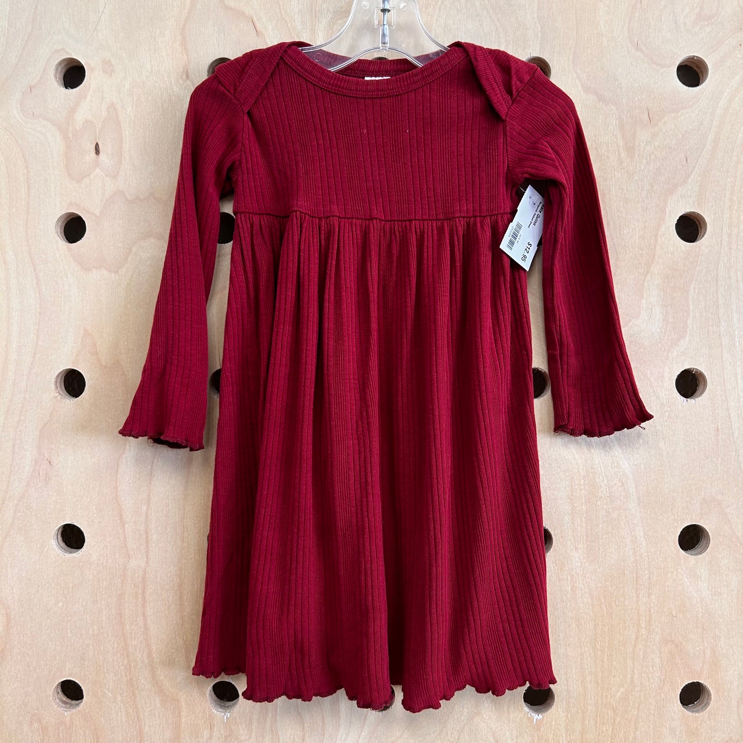 Burgundy Ribbed Dress