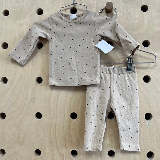 Beige & Black Polka Dot Outfit