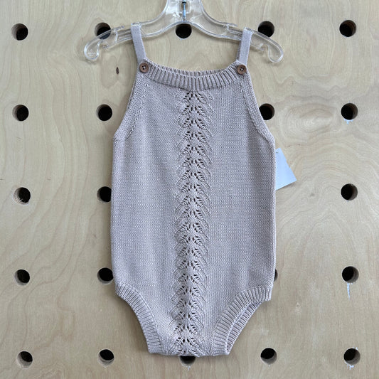 Beige Soft Pink Knit Romper