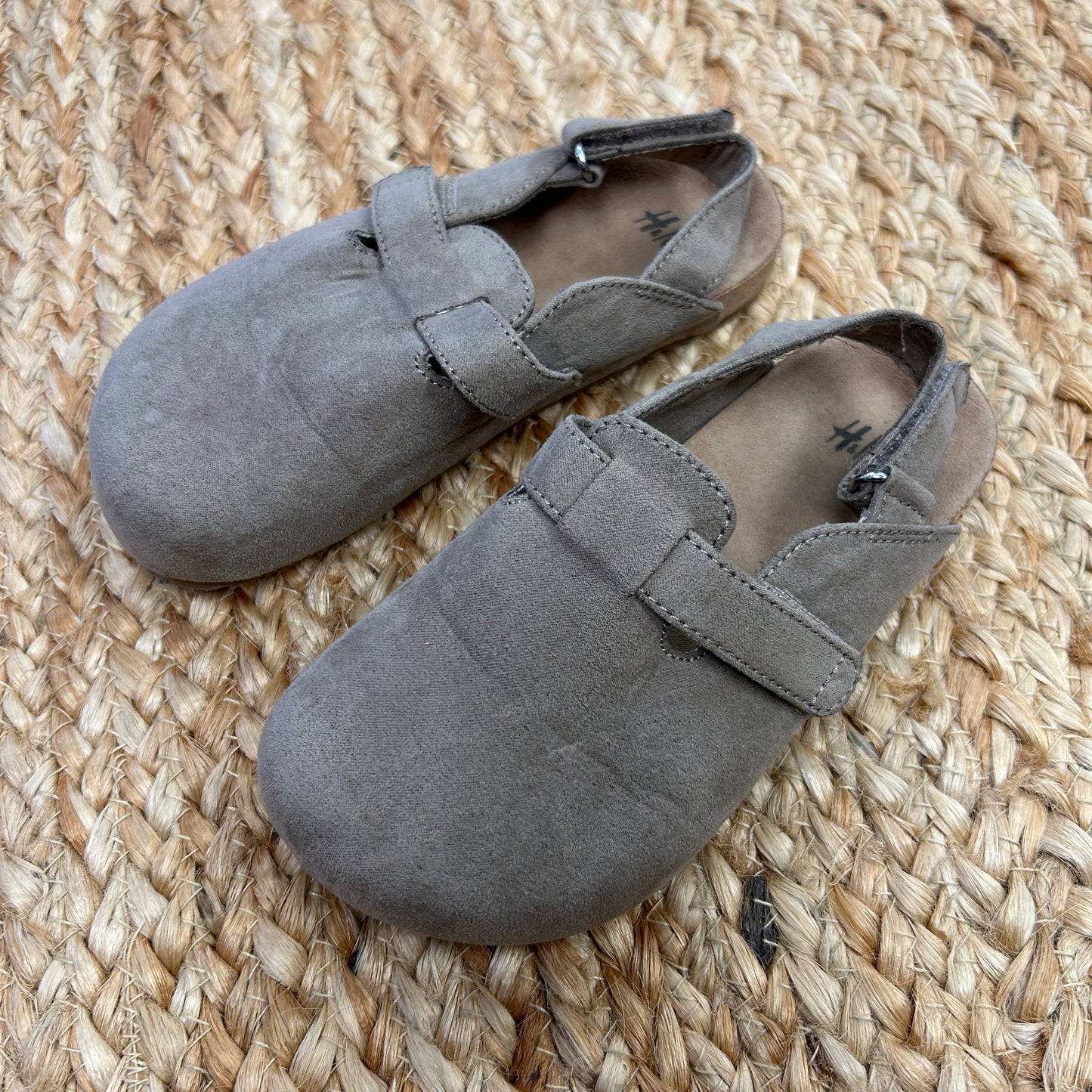 Tan Velcro Strap Clogs