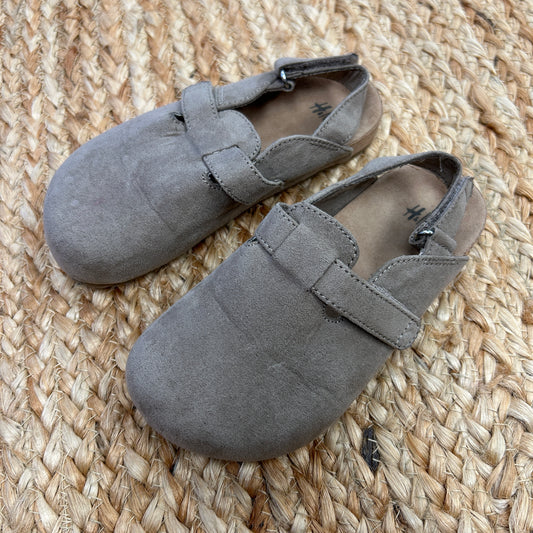 Tan Velcro Strap Clogs