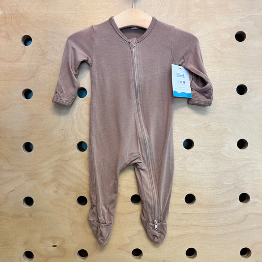 Brown Bamboo 2-Way Zip Footies
