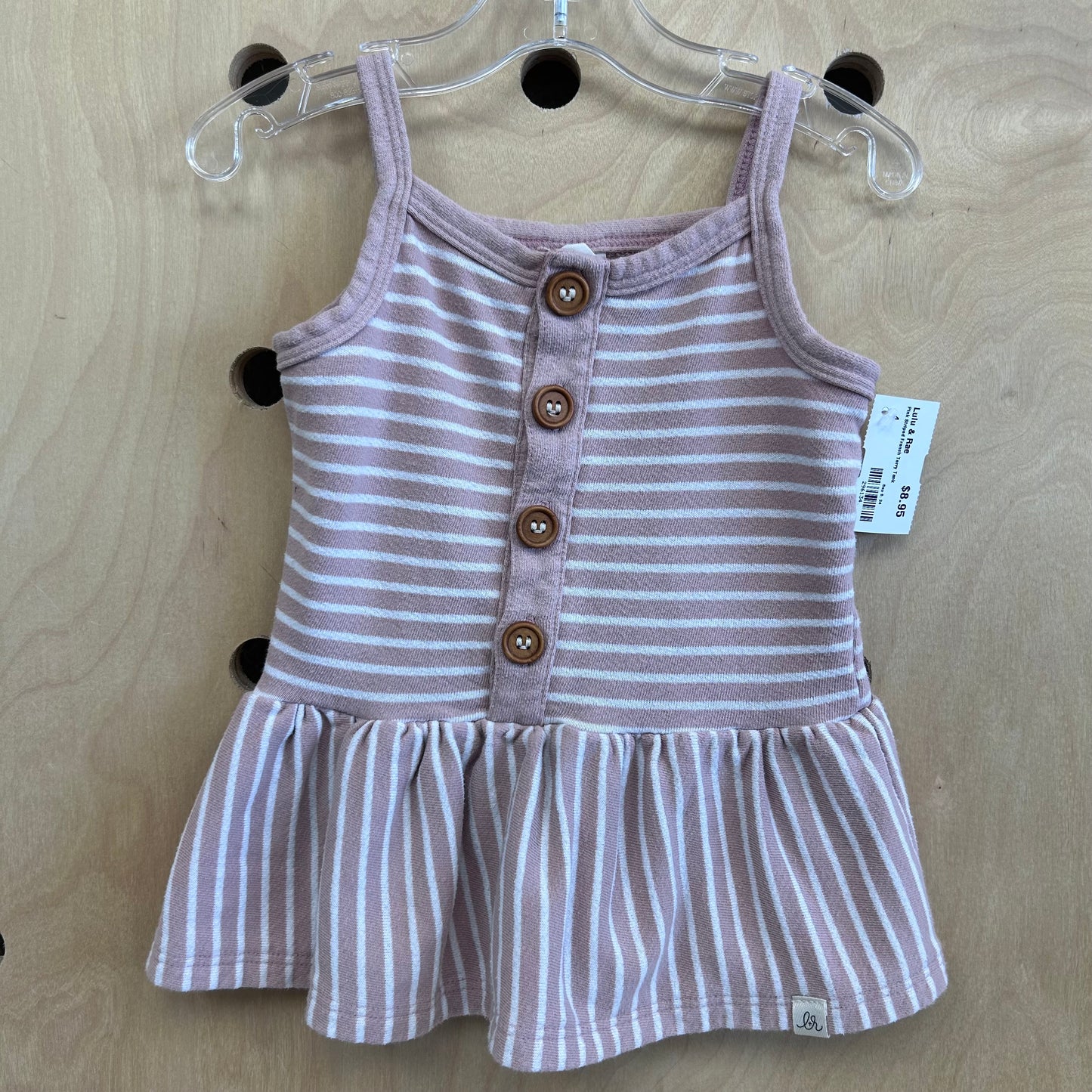 Pink Striped French Terry Tank