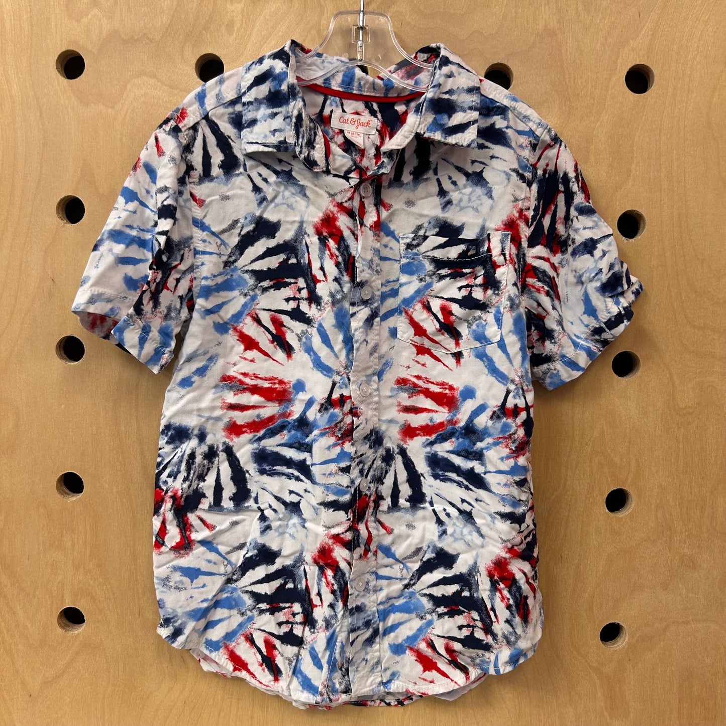 Tie Dye Patriotic Button Up