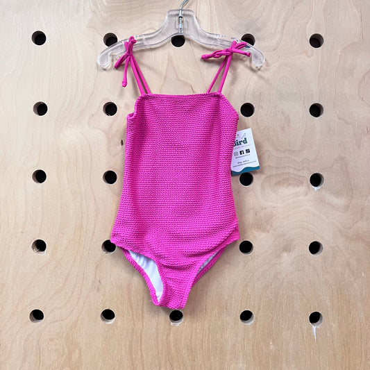 Pink Textured Swimsuit