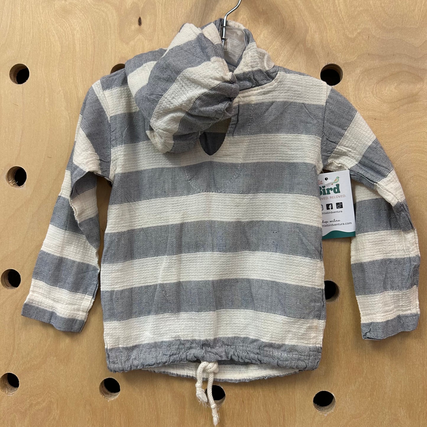 Blue &  White Cotton Hoodie Shirt