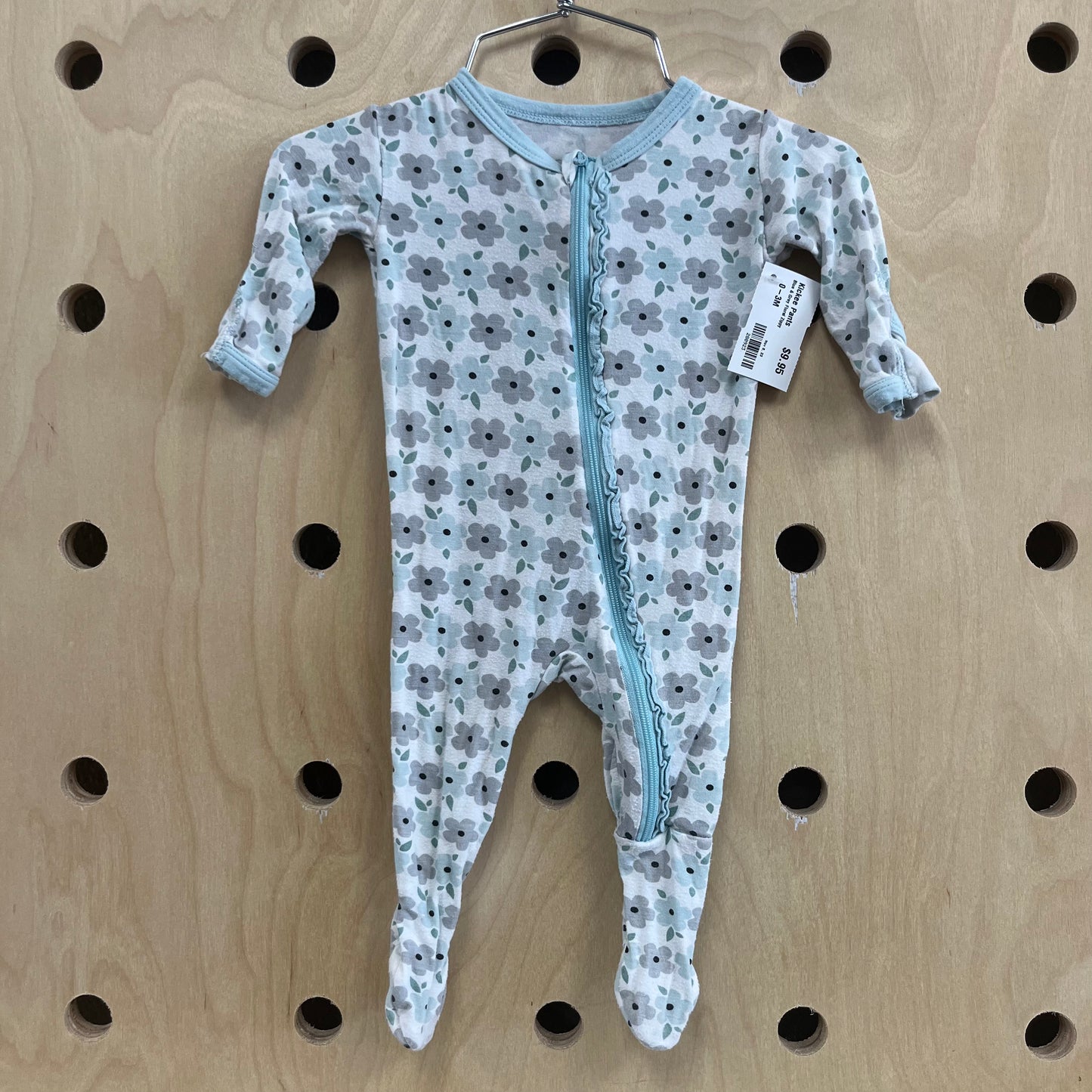 Blue & Grey Floral Zippy