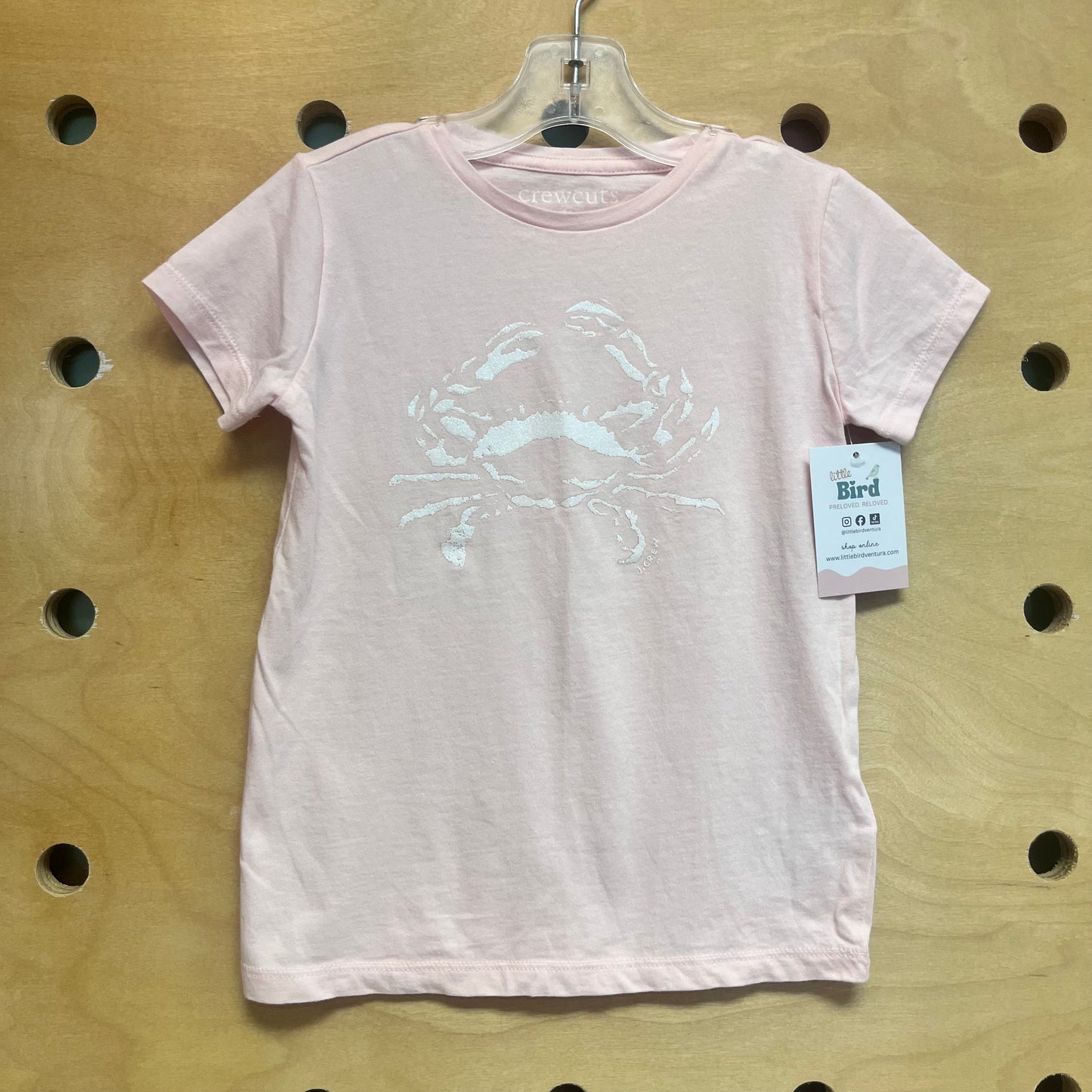 Pink & White Glitter Crab Tee