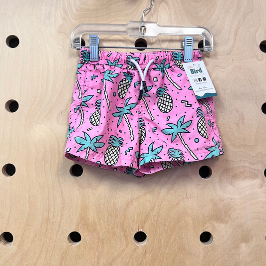 Pink Pinepple Swim Trunks