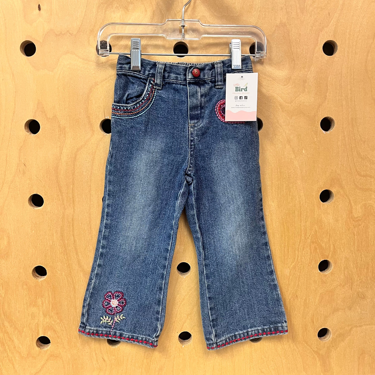 Embroidered Pull On Denim
