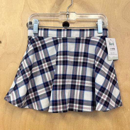 White/Blue Plaid Skirt