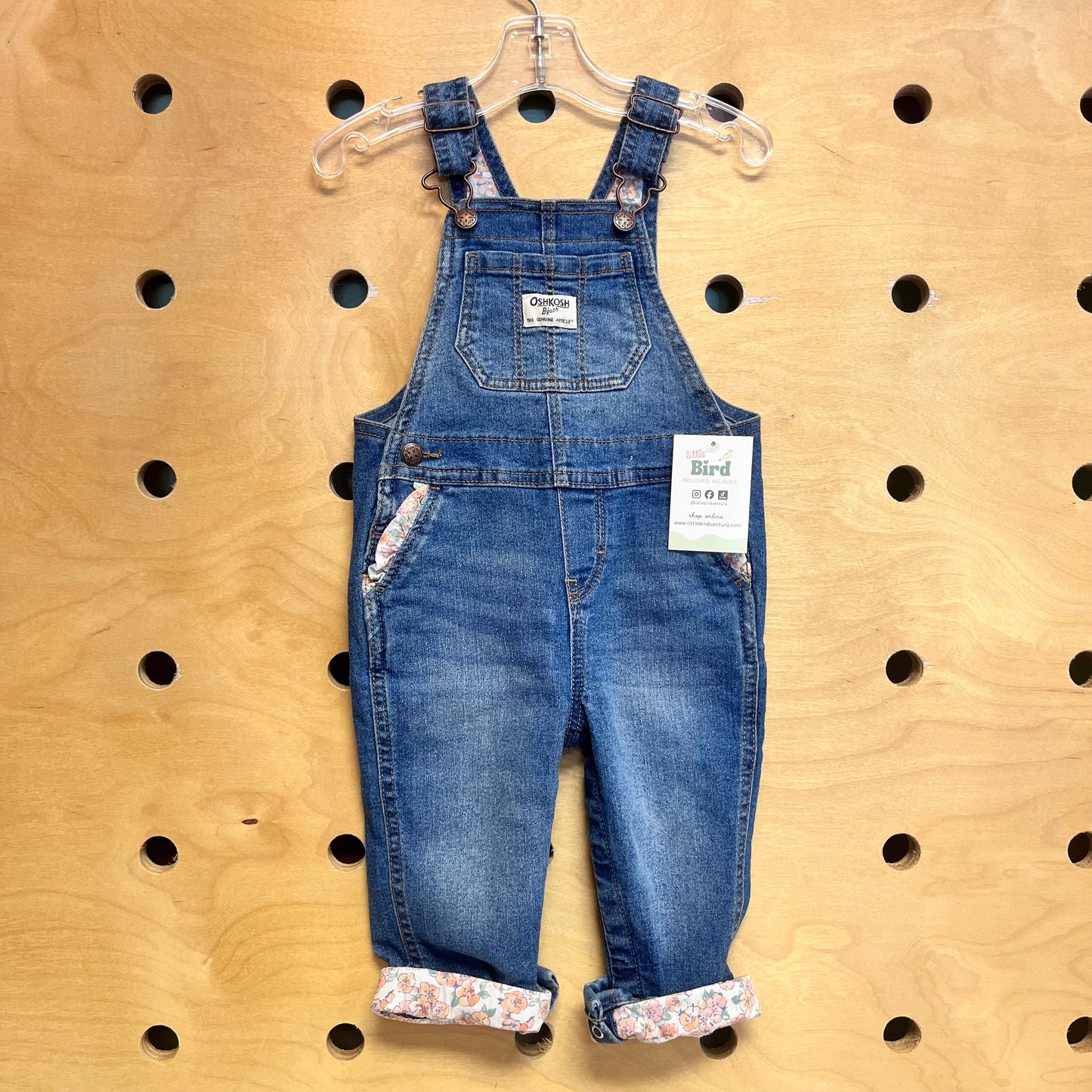 Floral Cuffs/Pockets Overalls