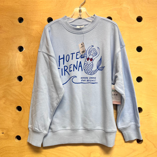Blue 'Hotel Sirena' Mermaid Pullover NEW!