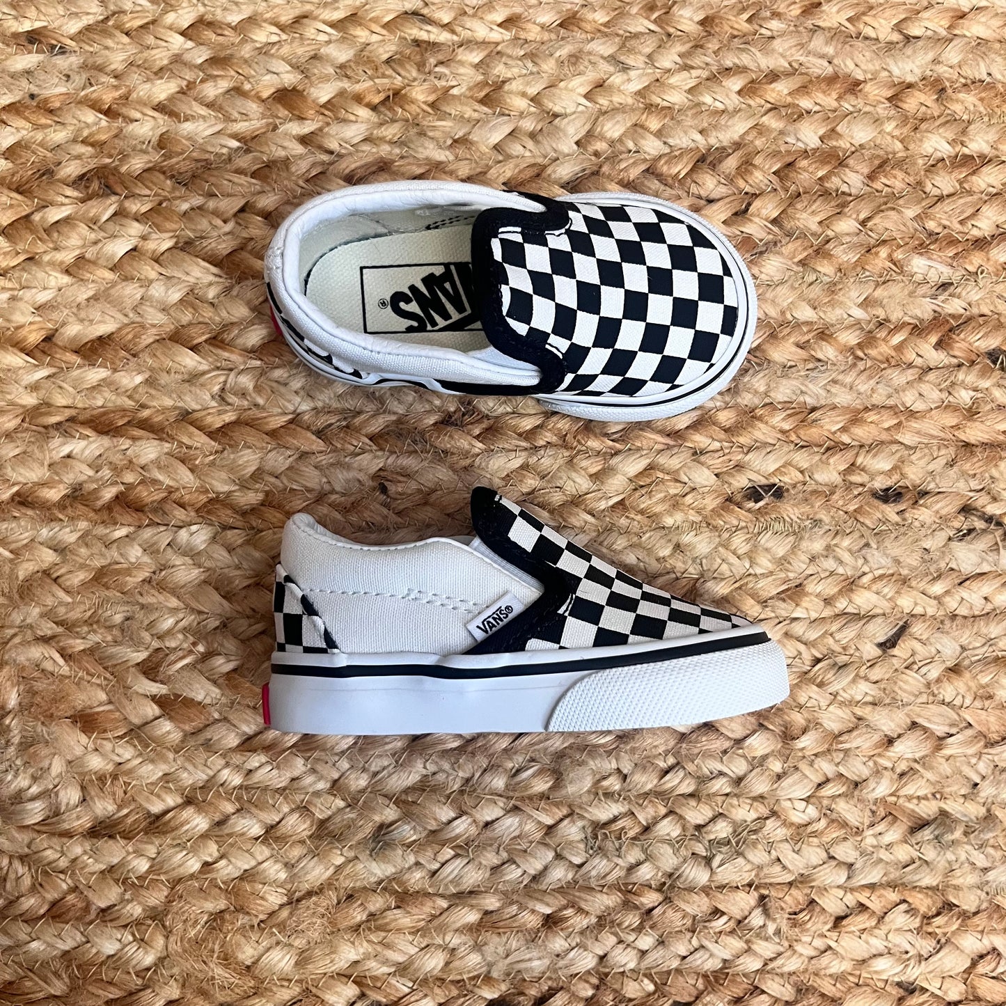 B&W Checkered Slip-On Sneakers