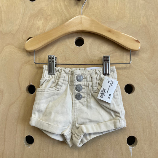 Cream Cuffed Denim Shorts NEW!