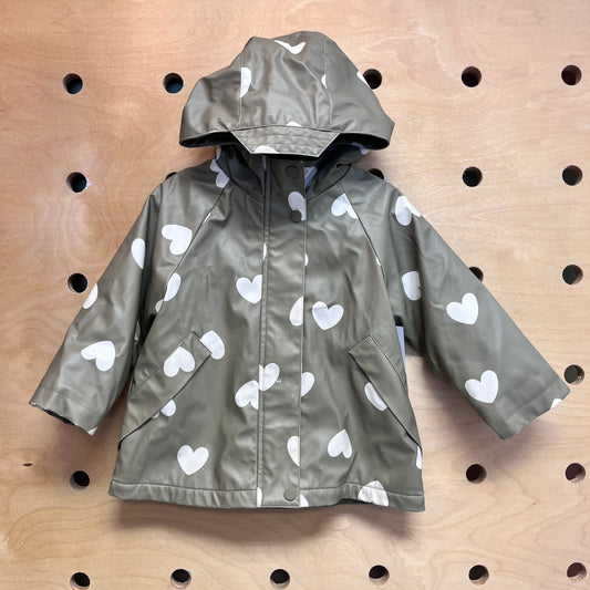 Fleece-Lined Hearts Rain Jacket