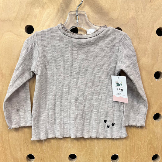 Pink + Black Hearts Ribbed Top