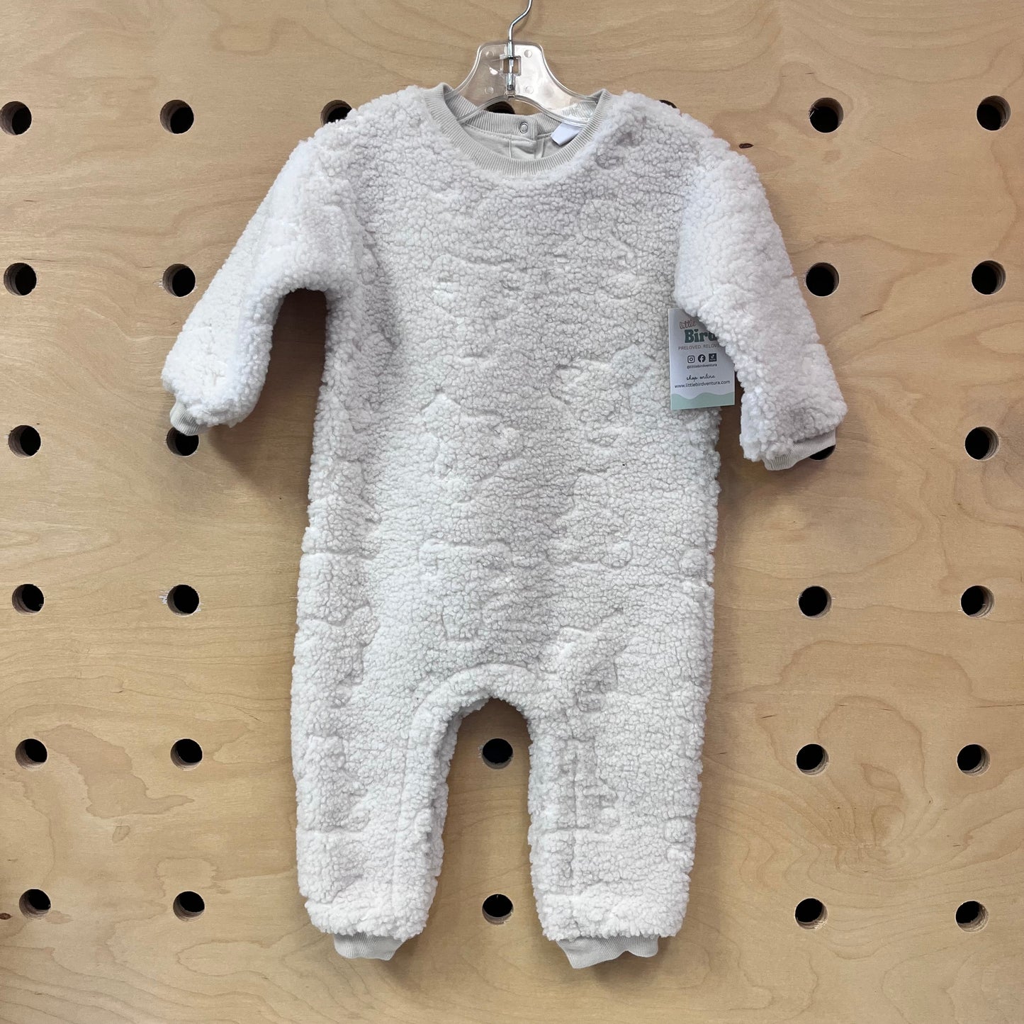 White Sherpa Bears Romper