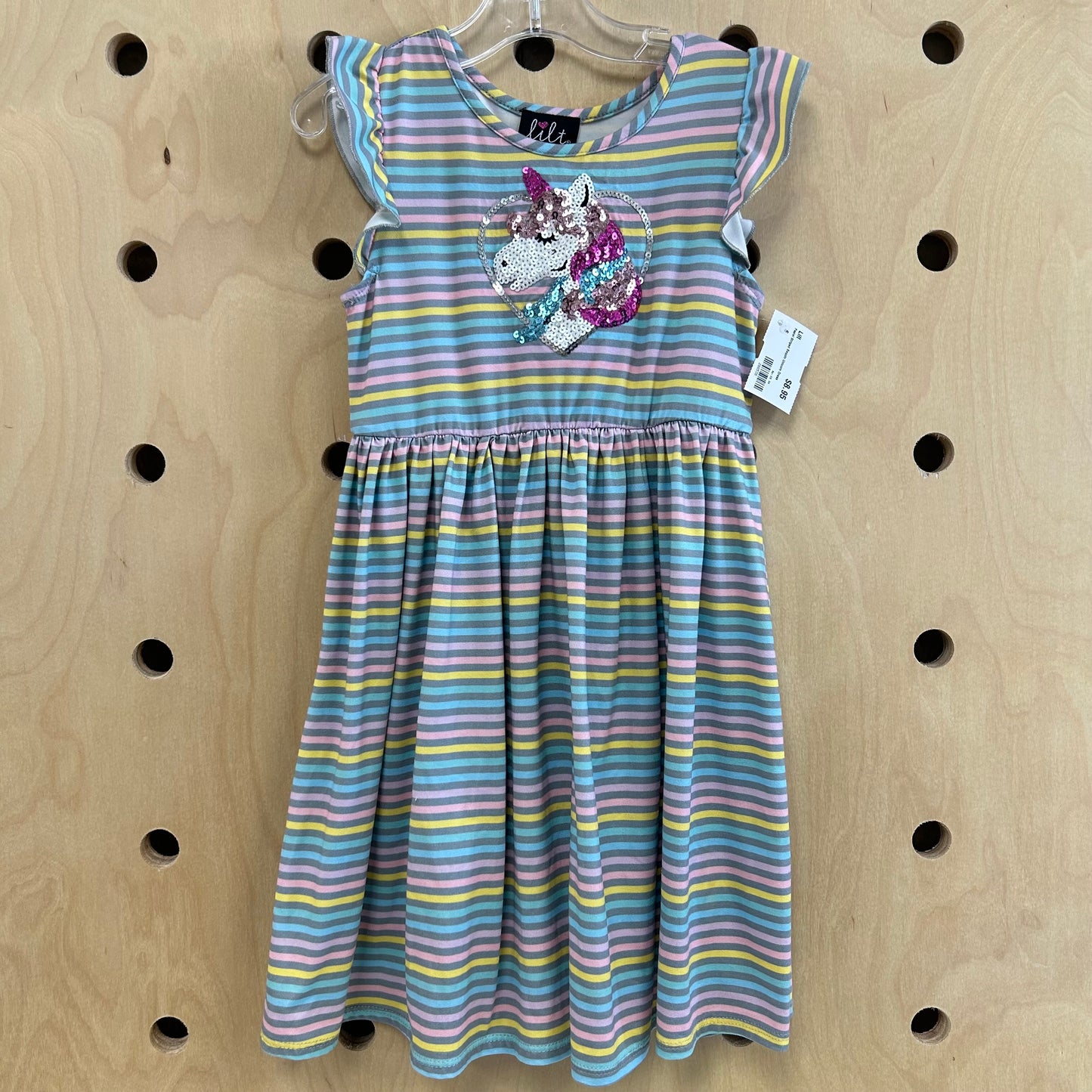 Pastel Striped Sequin Unicorn Dress