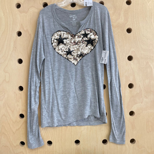 Grey Heart Sequins Long Sleeve NEW!