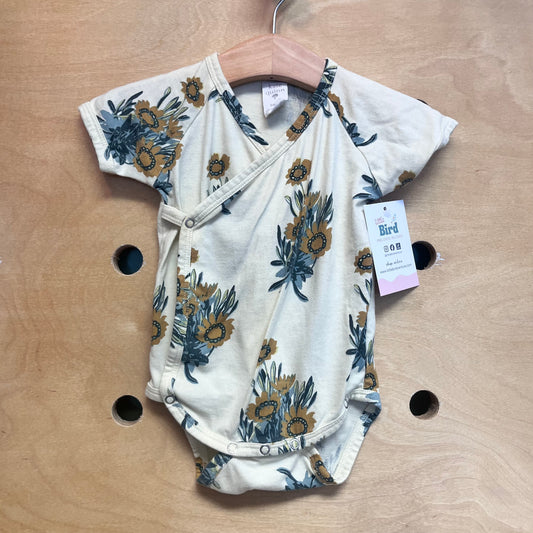 Organic Teal/Mustard Floral Bodysuit