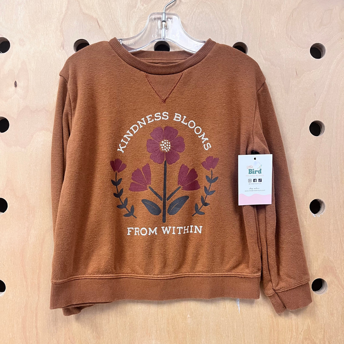 Brown Kindness BloomsOrganic Crewneck