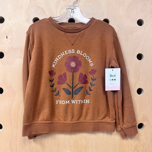 Brown Kindness BloomsOrganic Crewneck